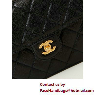 Chanel Grained Calfskin  &  Gold-Tone Metal Flap Bag with Top Handle Black 2025